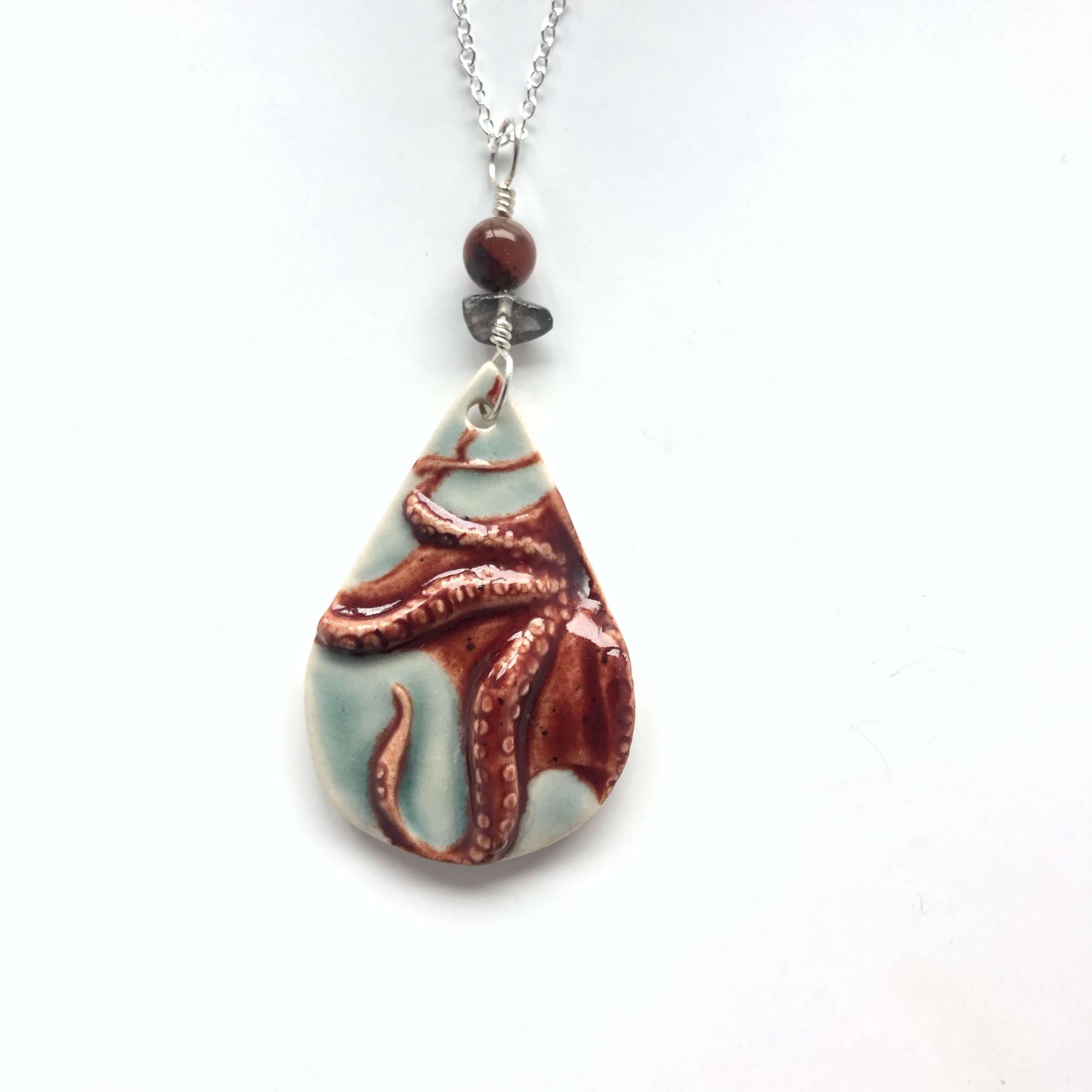 Teardrop Octopus Pendant – Sacred Coast Ceramics