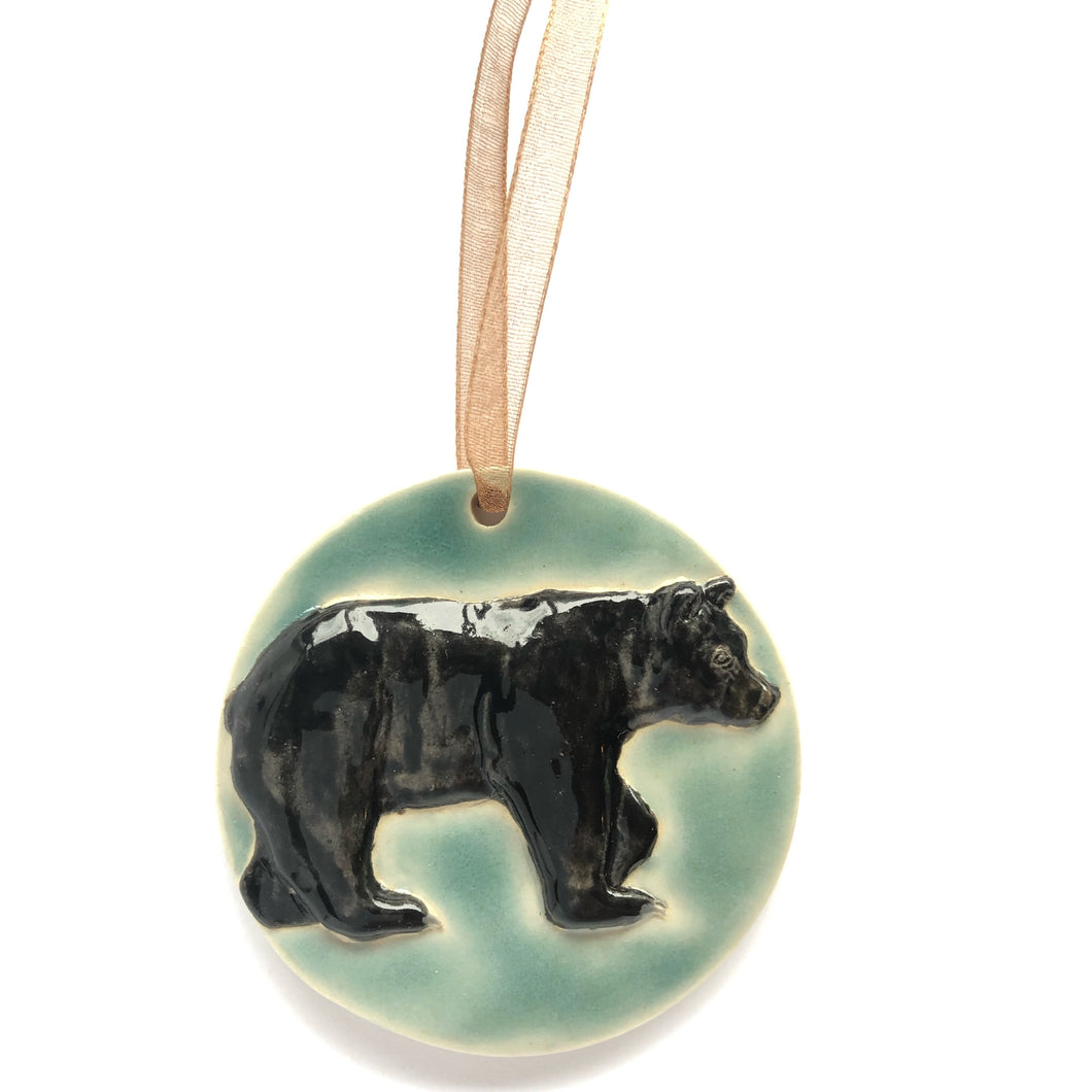 Black Bear on Blue-Ornament