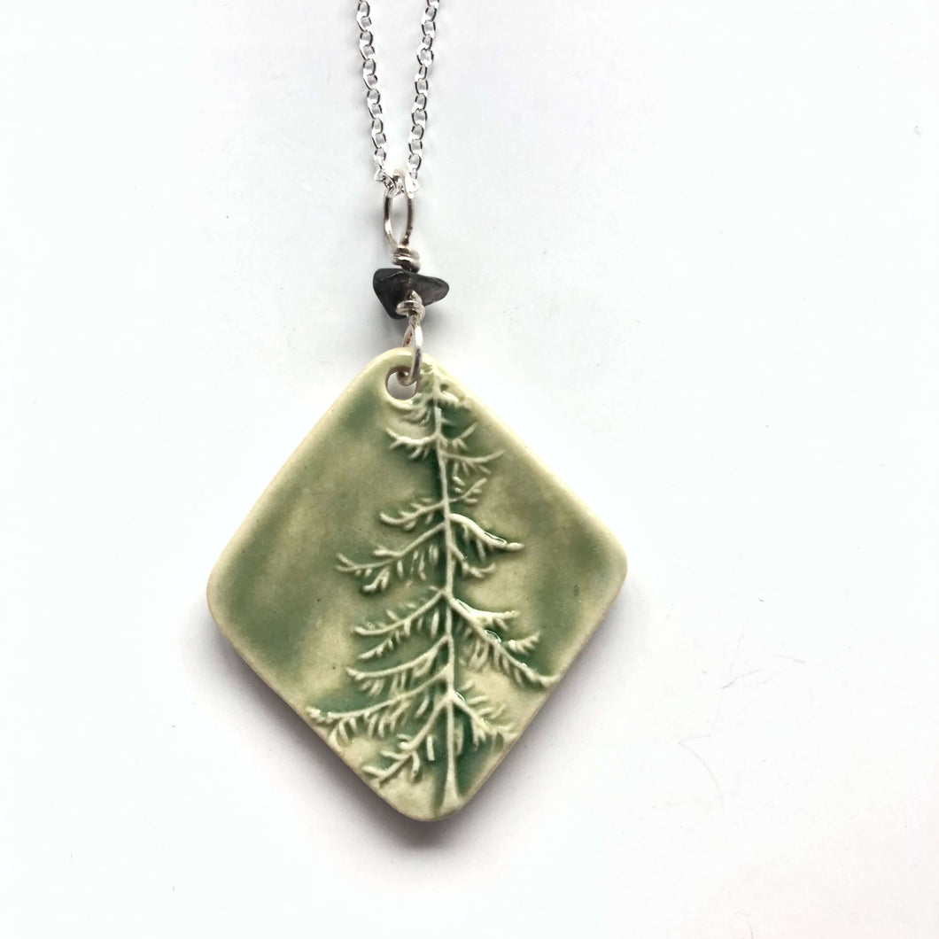 Fir Tree Diamond Shaped Pendant