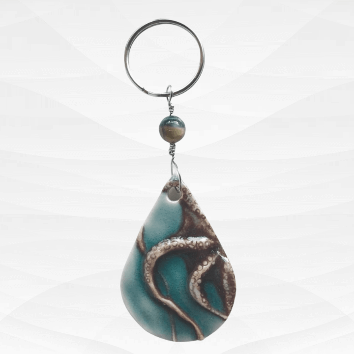 Maroon Octopus Keychain/Charm 2