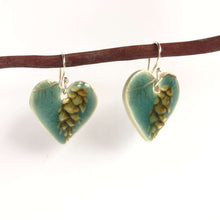 Load image into Gallery viewer, Fir Cone Earrings heart shape
